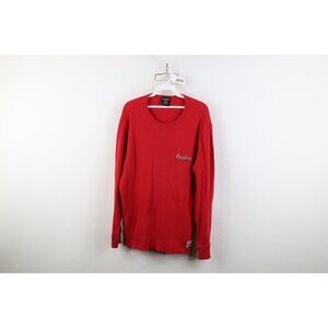 Vtg 90s Ralph Lauren Mens Large Thermal Waffle Knit Long Sleeve T-Shirt Red USA